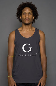 Gapelii Cotton Tank Top Dark Grey (Logo White)
