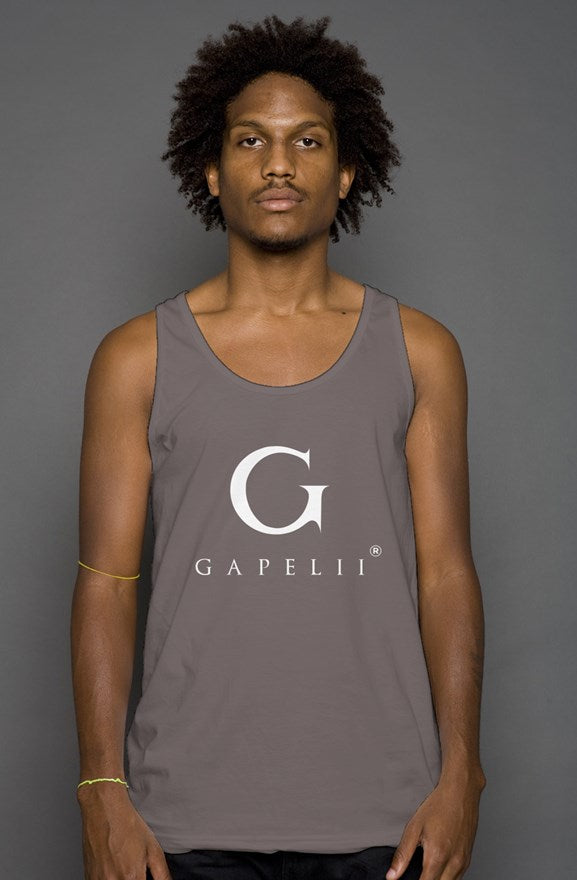 Gapelii Cotton Tank Top Asphalt (Logo White)