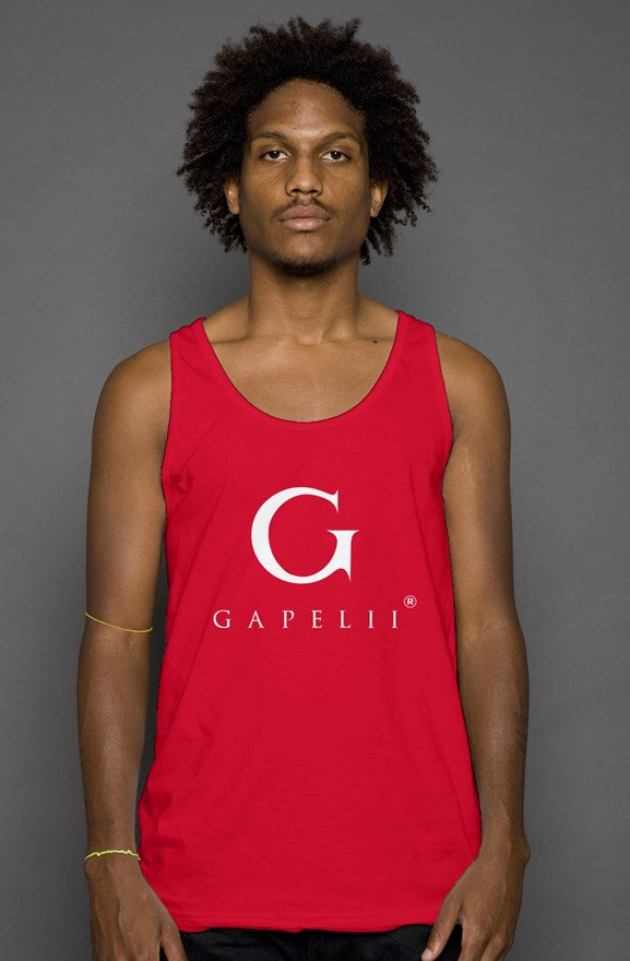Gapelii Cotton Tank Top Red (Logo White)