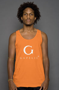 Gapelii Cotton Tank Top Orange (Logo White)