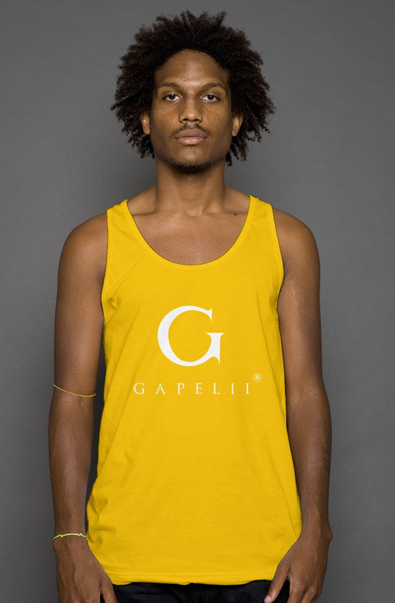 Gapelii Cotton Tank Top Gold (Logo White)