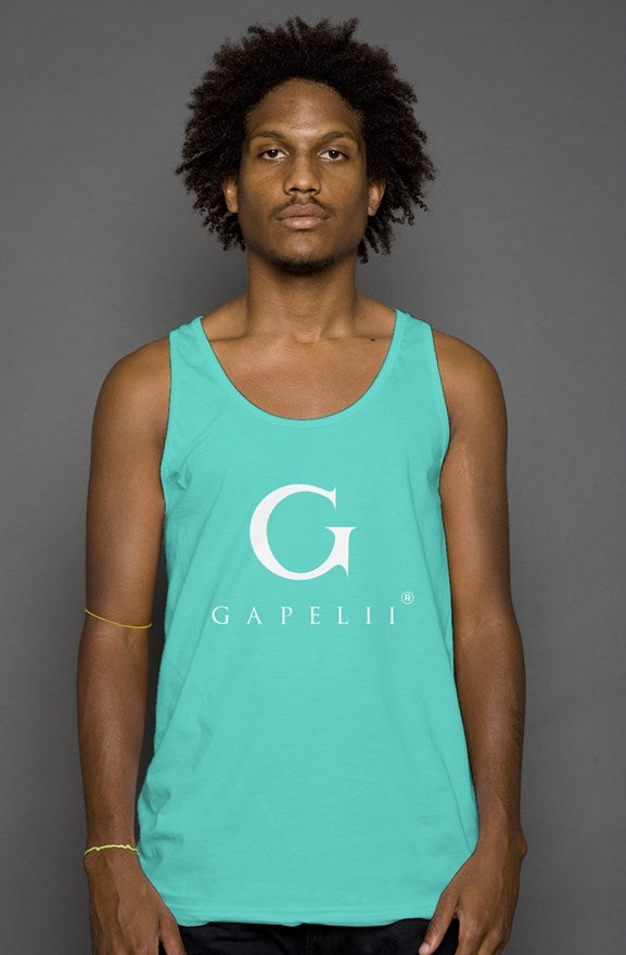 Gapelii Cotton Tank Top Teal (Logo White)