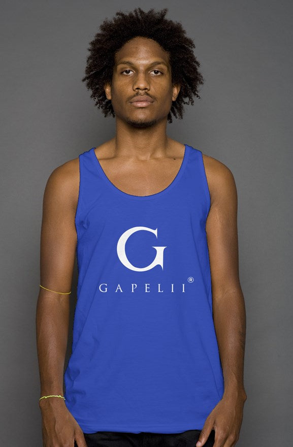 Gapelii Cotton Tank Top Royal (Logo White)